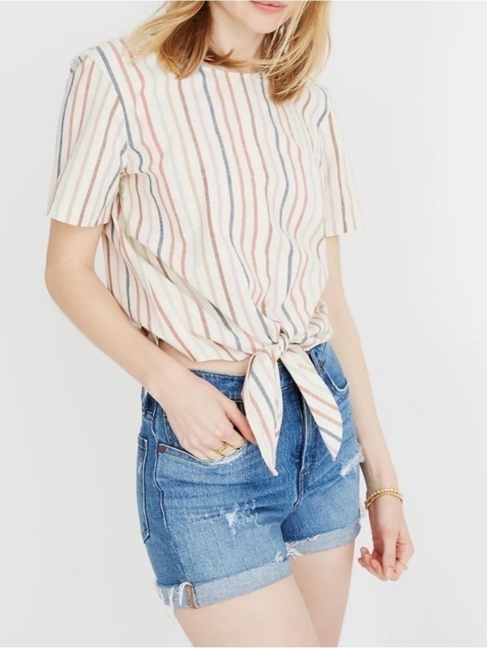 madewell high rise denim shorts in jordie wash